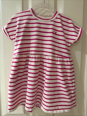 Like New 2T Vineyard Vines Pink and White Striped Cotton Dress